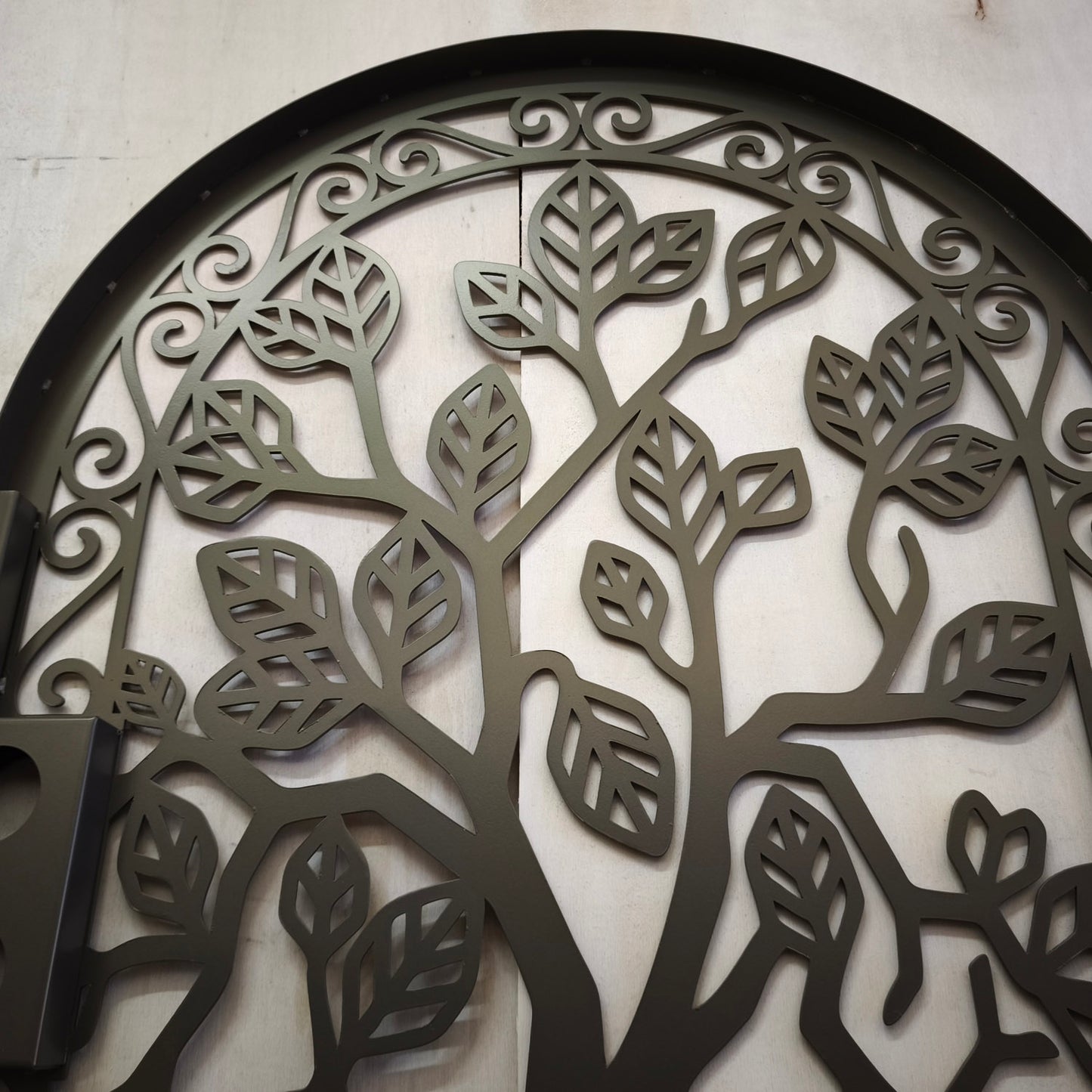 Modern Tree of Life Garden Gate - Custom Arched Laser Cut Metal Gate M114