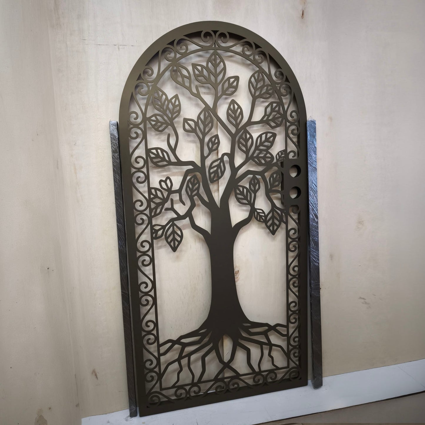 Modern Tree of Life Garden Gate - Custom Arched Laser Cut Metal Gate M114