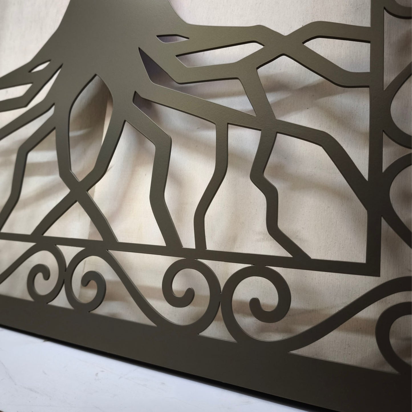 Modern Tree of Life Garden Gate - Custom Arched Laser Cut Metal Gate M114