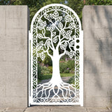 Modern Tree of Life Garden Gate - Custom Arched Laser Cut Metal Gate M114