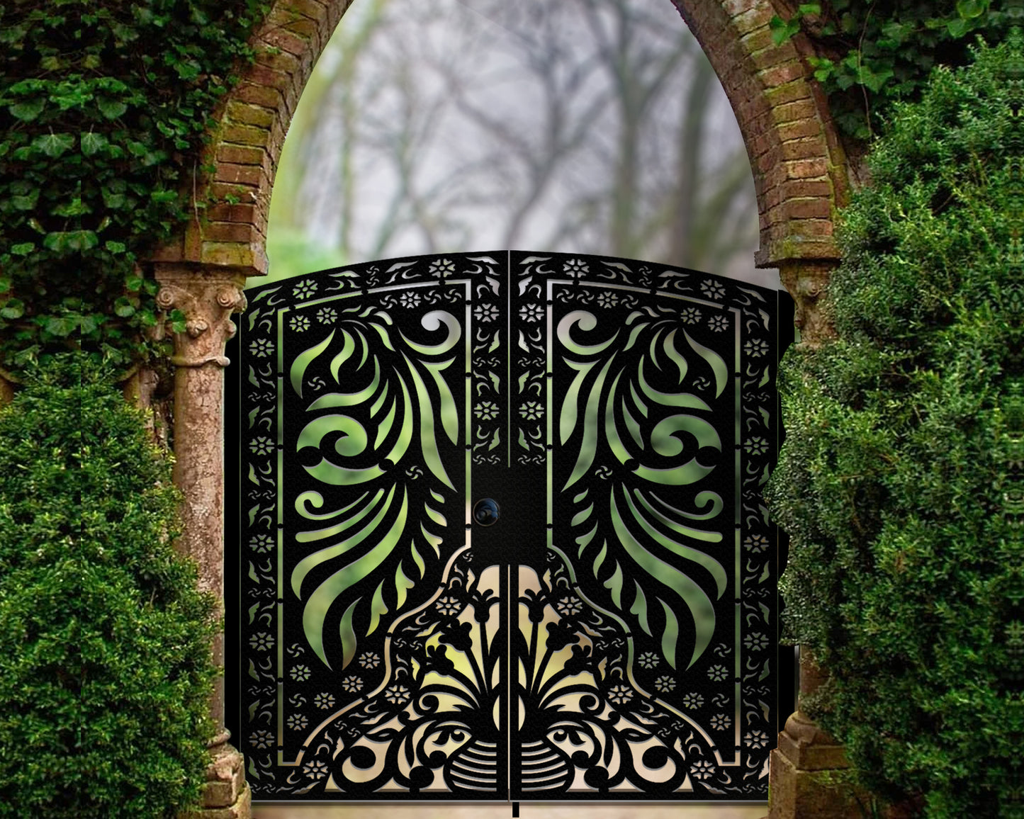 Custom Gate | Metal Garden Gate | Metal Art Accent | Pedestrian Walk Thru Entry | Outdoor | Indoor | Garden Gate | Modern Gate_walk_way