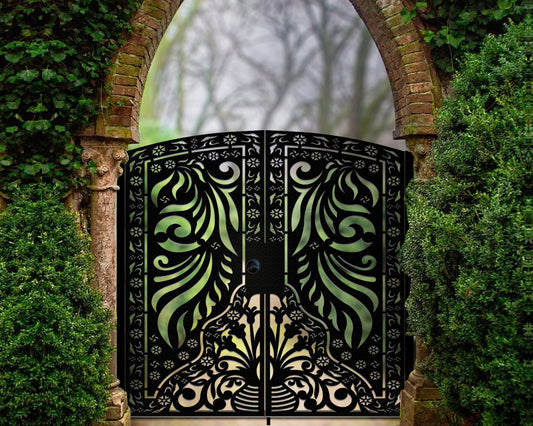 Custom Gate | Metal Garden Gate | Metal Art Accent | Pedestrian Walk Thru Entry | Outdoor | Indoor | Garden Gate | Modern Gate_walk_way