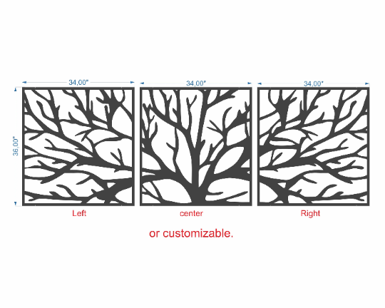 Custom privacy | Interior panel | Fence Panel | Laser Cut | Balcony Railing | Metal Railing Panel | Metal Privacy Screen | Tree Panel 11