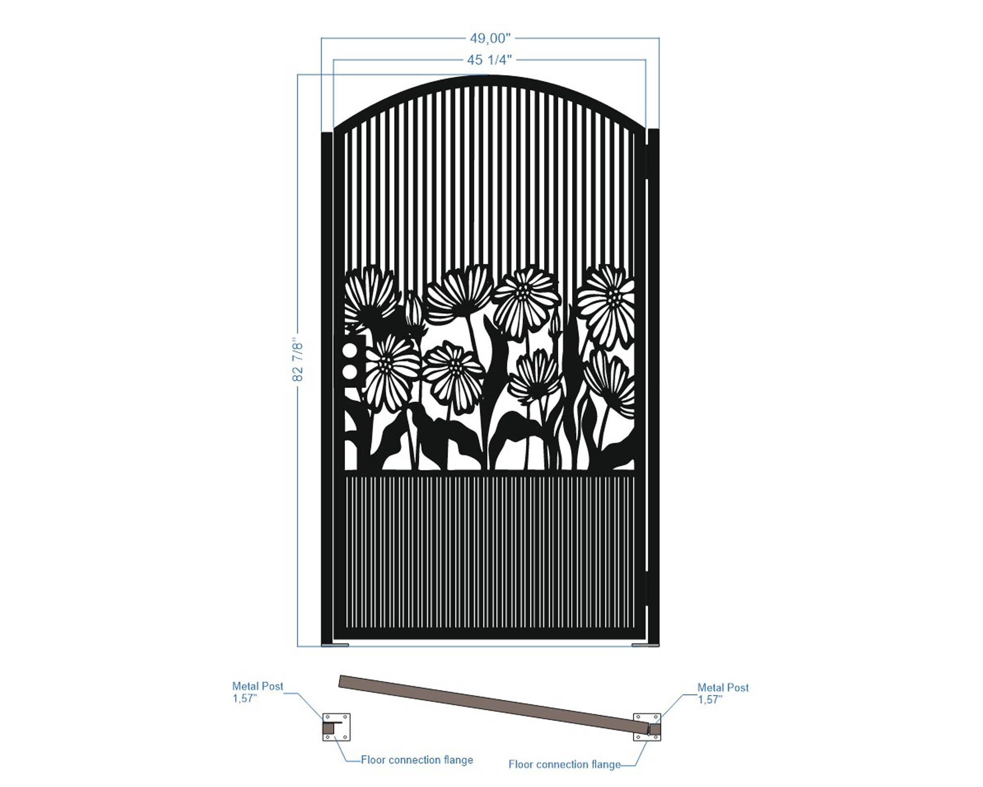 OUTLET GATE 2 | Custom Gate | Metal Garden Gate | Metal Art Accent | Pedestrian Walk Thru Entry | Outdoor | Indoor | Garden Gate |