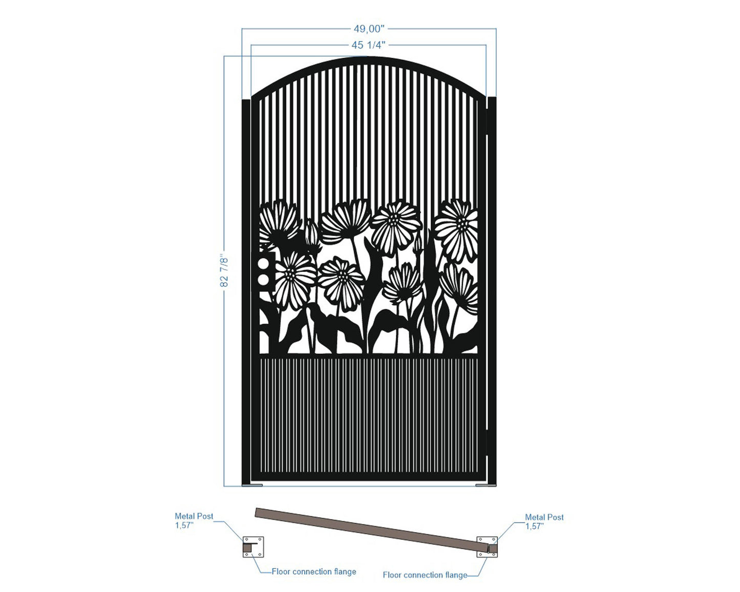OUTLET GATE 2 | Custom Gate | Metal Garden Gate | Metal Art Accent | Pedestrian Walk Thru Entry | Outdoor | Indoor | Garden Gate |