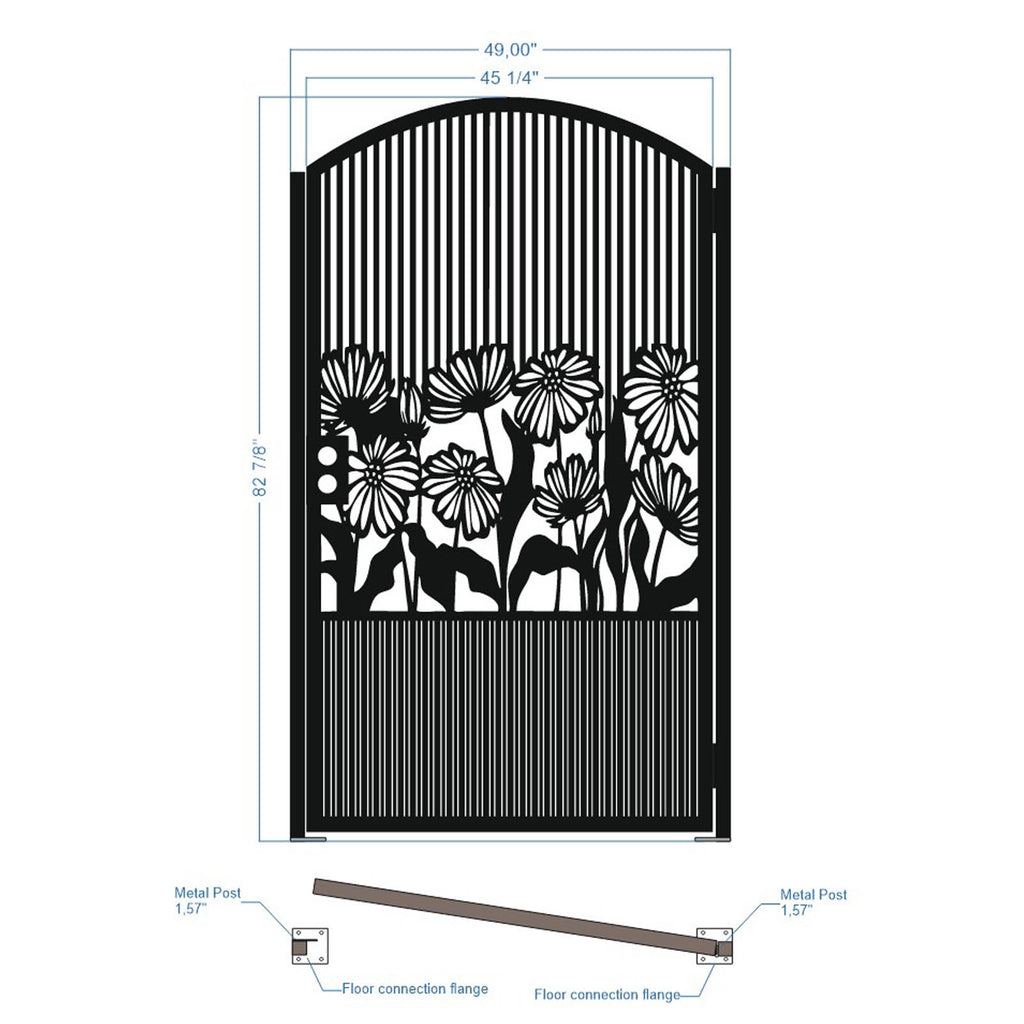 OUTLET GATE 2 | Custom Gate | Metal Garden Gate | Metal Art Accent | Pedestrian Walk Thru Entry | Outdoor | Indoor | Garden Gate |