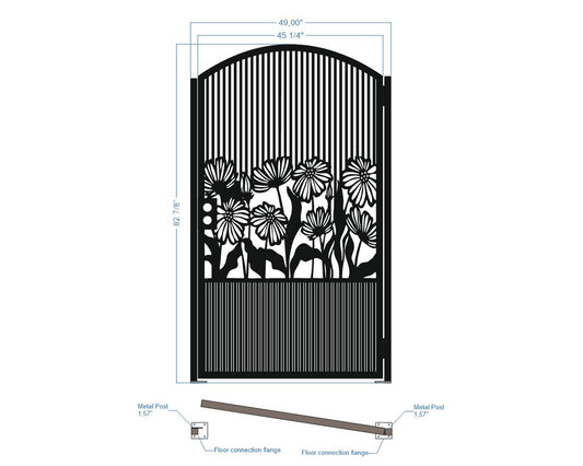 OUTLET GATE 2 | Custom Gate | Metal Garden Gate | Metal Art Accent | Pedestrian Walk Thru Entry | Outdoor | Indoor | Garden Gate |