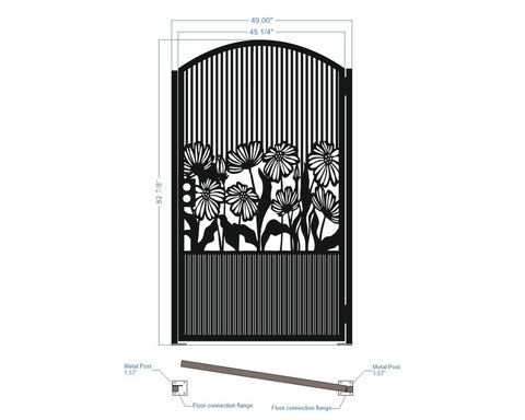 OUTLET GATE 2 | Custom Gate | Metal Garden Gate | Metal Art Accent | Pedestrian Walk Thru Entry | Outdoor | Indoor | Garden Gate |