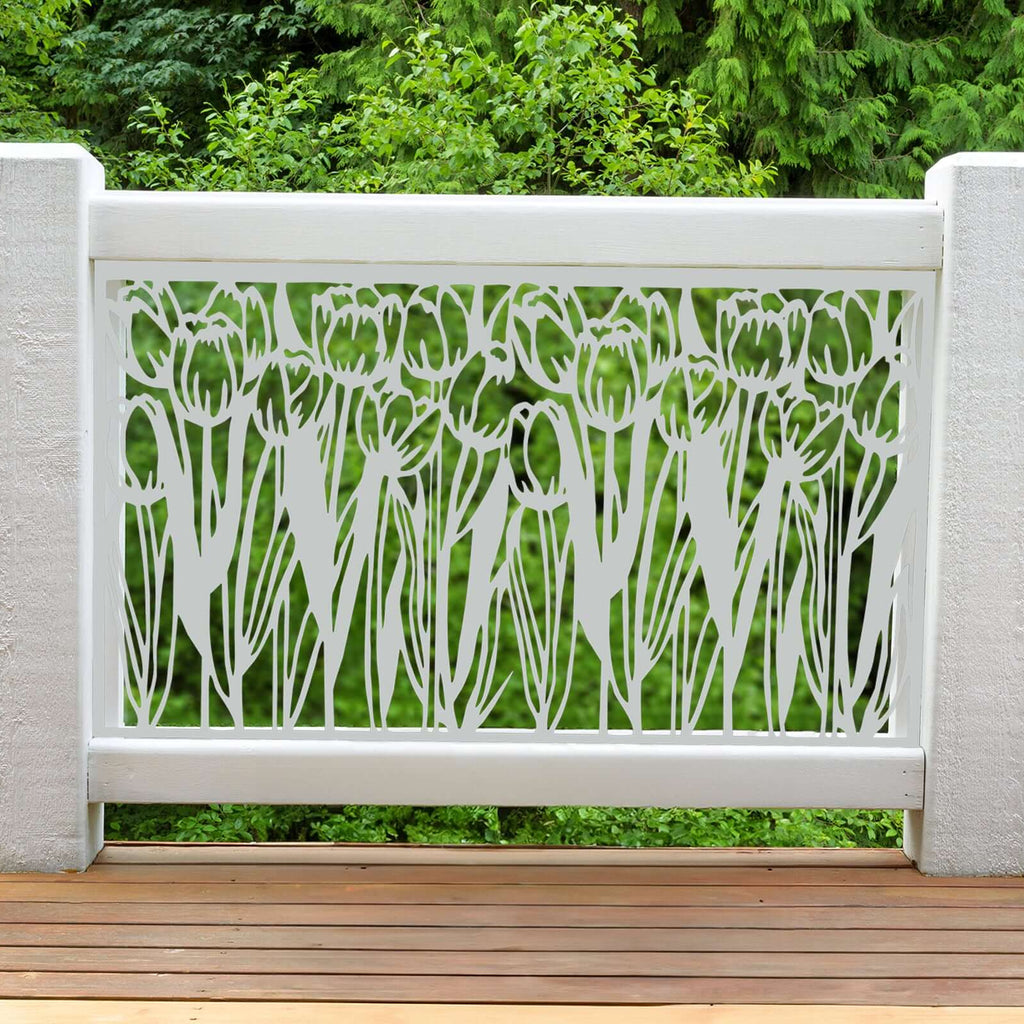 Custom privacy | Interior panel | Fence Panel | Laser Cut | Balcony Railing | Metal Railing Panel | Metal Privacy Screen | Flower Pattern, tulip pattern,