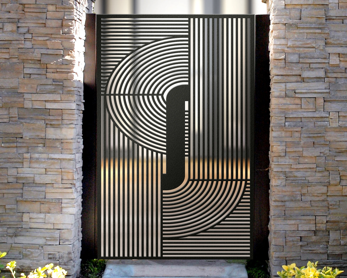 Custom Gate | Metal Garden Gate | Metal Art Accent | Pedestrian Walk Thru Entry | Outdoor | Indoor | Garden Gate | Modern Gate modern 3