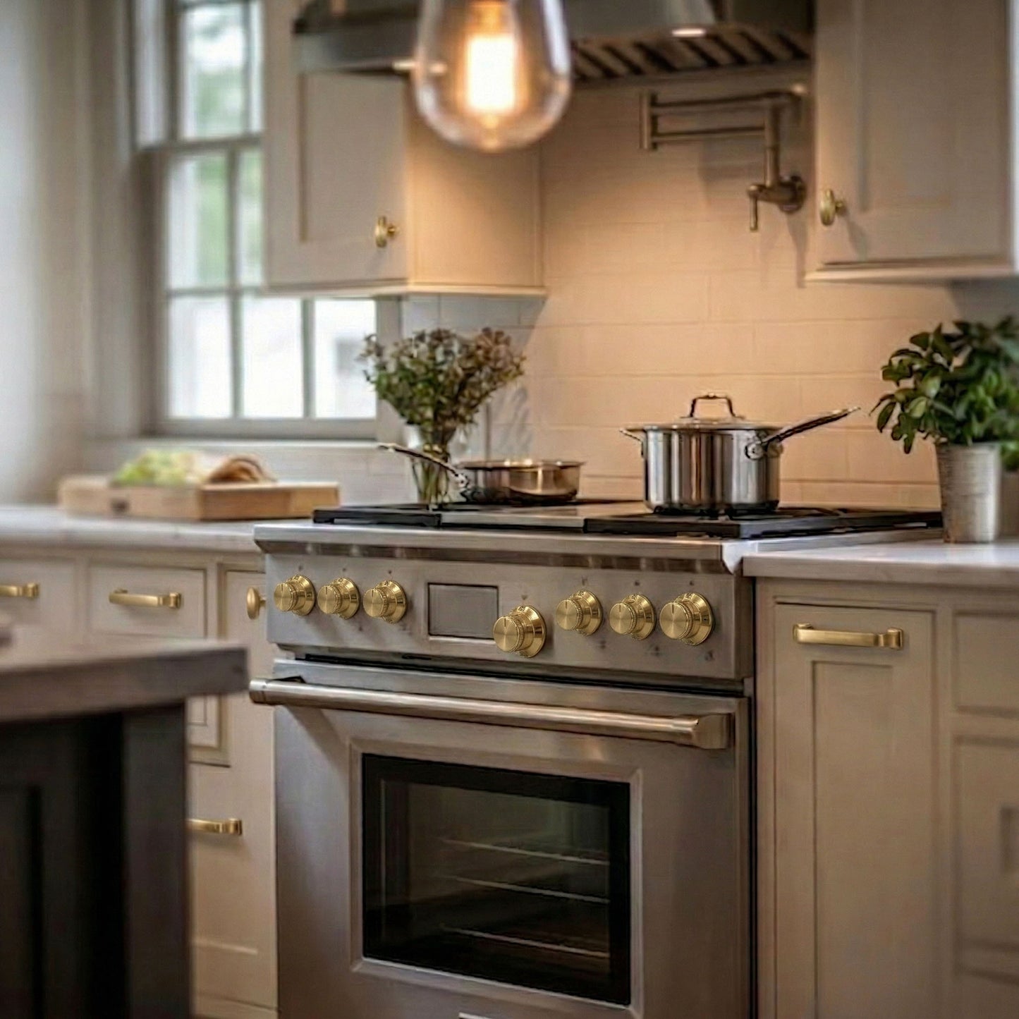 Handcrafted Unlacquered Brass Stove Knobs