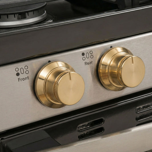 Handcrafted Unlacquered Brass Stove Knobs