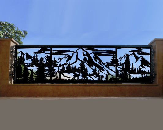 Custom privacy | Interior panel | Fence Panel | Laser Cut | Balcony Railing | Metal Railing Panel | Metal Privacy Screen, Mountain